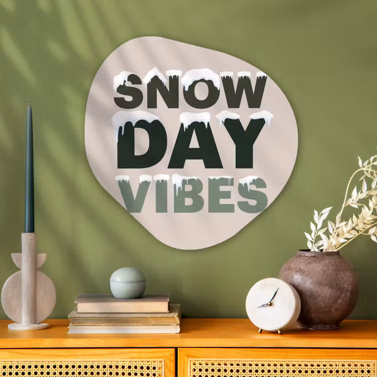 Organisch schilderij glas - Sneeuw - Tekst - Kerst - Beige — 2