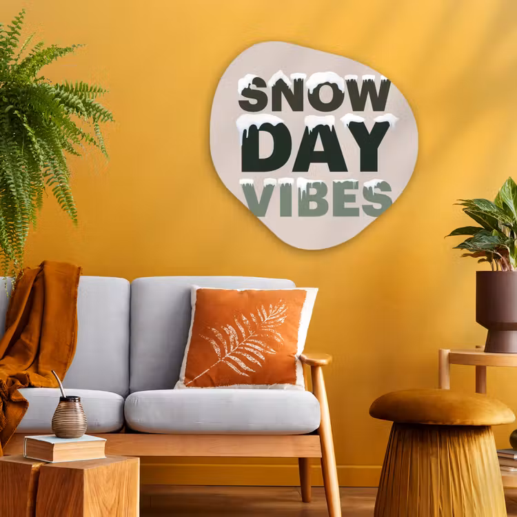 Organisch schilderij glas - Sneeuw - Tekst - Kerst - Beige — 3