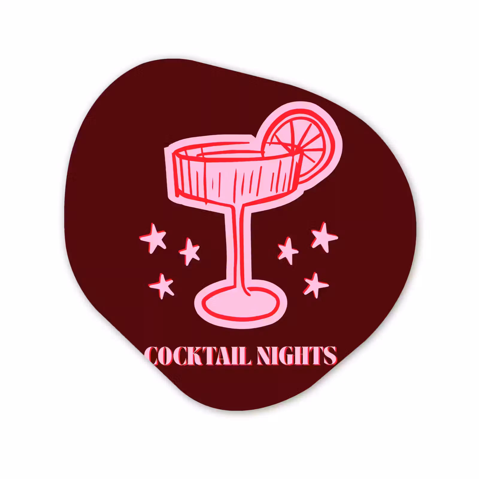 Organisch schilderij glas - Cocktail - Kerst - Burgundy - Roze — 1