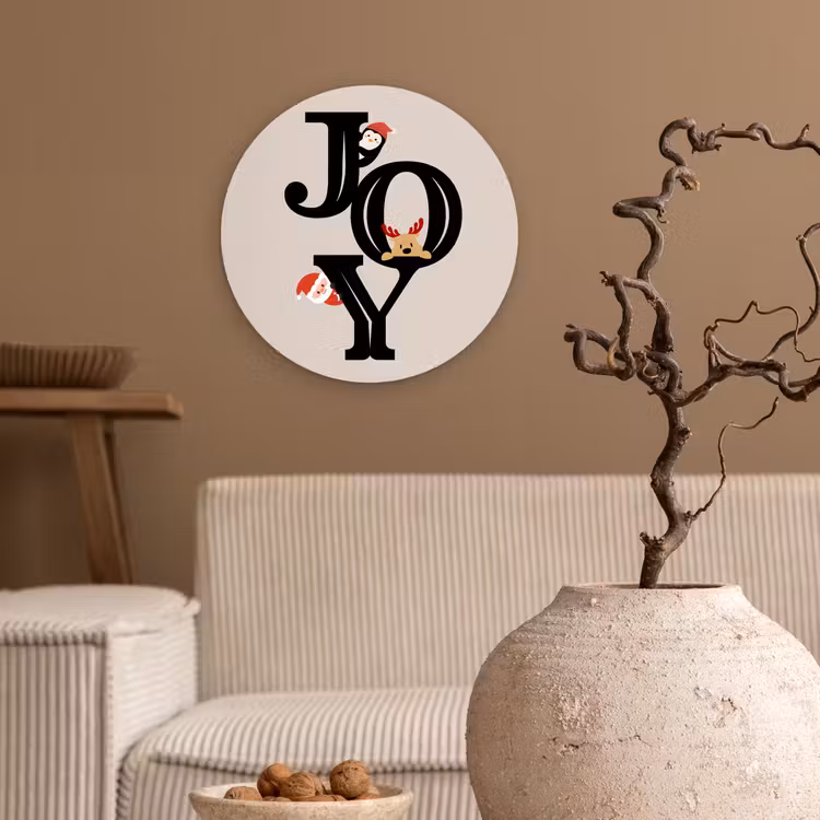 Muurcirkel glas - Joy - Animatie - Zwart - Kerst — 2
