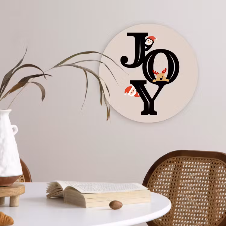 Muurcirkel glas - Joy - Animatie - Zwart - Kerst — 4