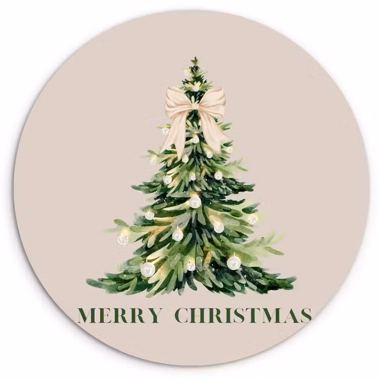 Muurcirkel glas - Kerst - Kerstboom - Tekst — 1