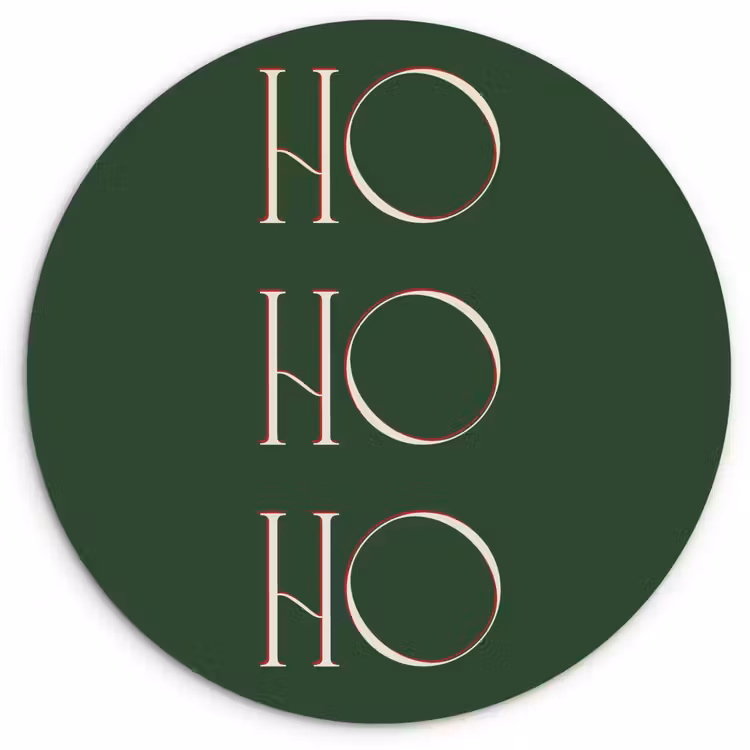 Muurcirkel glas - Tekst - Kerst - Modern - Groen — 1