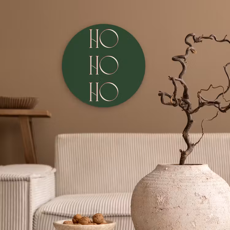 Muurcirkel glas - Tekst - Kerst - Modern - Groen — 2