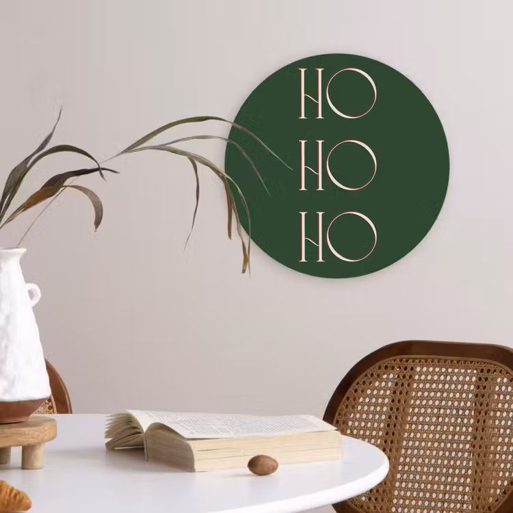 Muurcirkel glas - Tekst - Kerst - Modern - Groen — 4