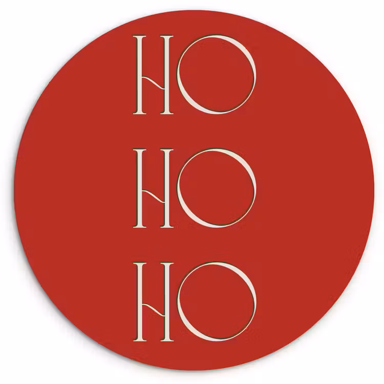 Muurcirkel glas - Tekst - Kerst - Modern - Rood — 1