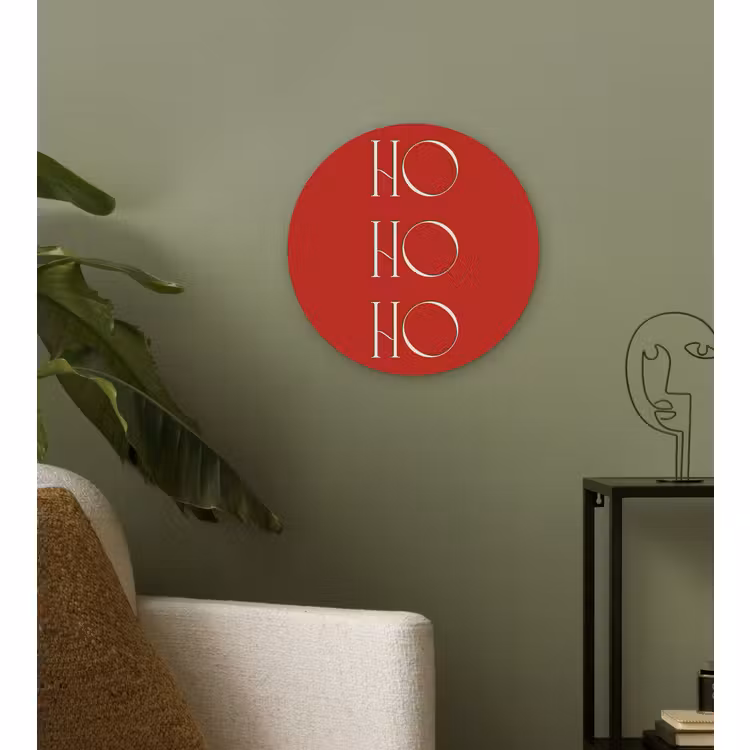 Muurcirkel glas - Tekst - Kerst - Modern - Rood — 3