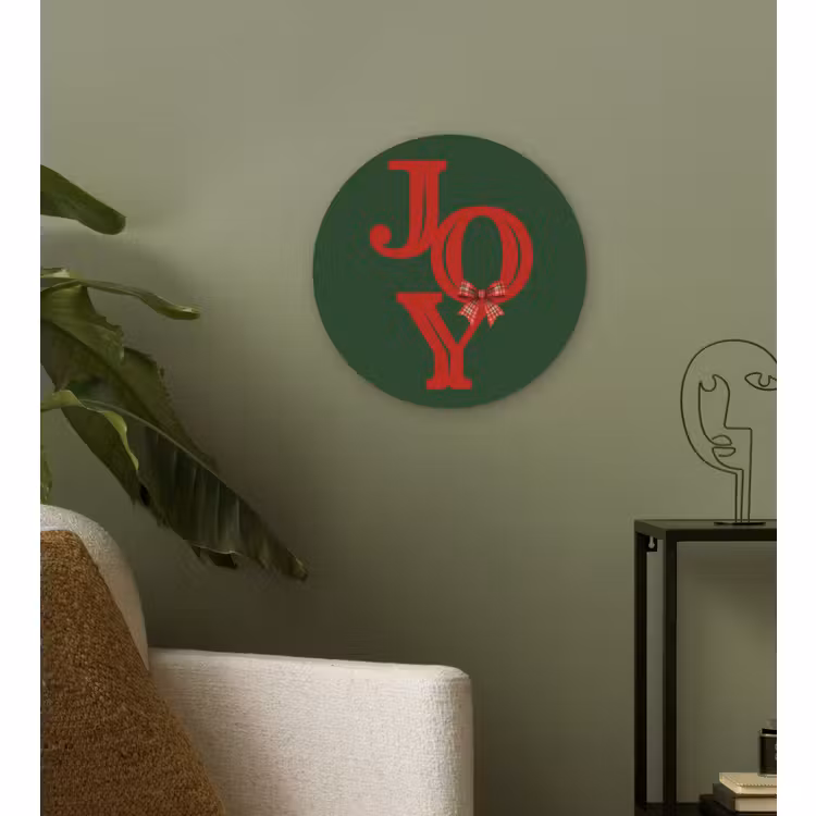 Muurcirkel glas - Tekst - Kerst - Rood — 3