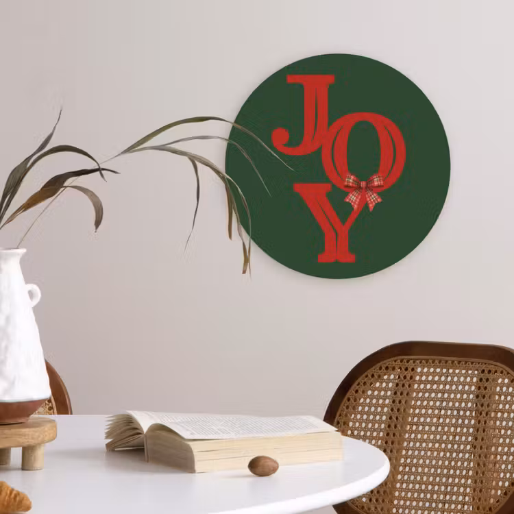 Muurcirkel glas - Tekst - Kerst - Rood — 4
