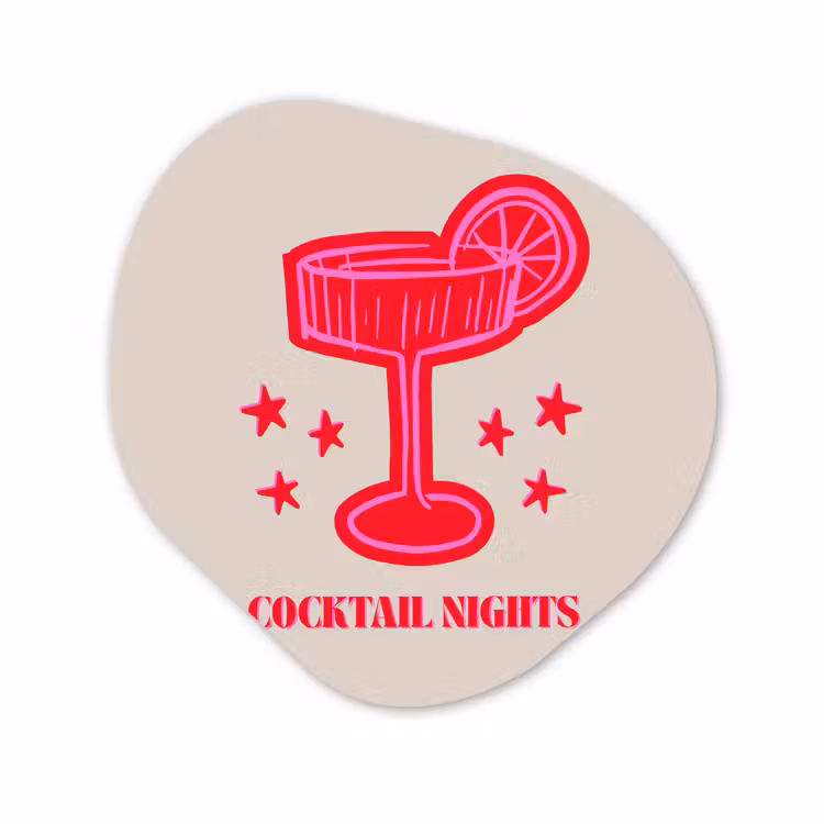 Organisch schilderij glas - Cocktail - Kerst - Beige - Roze — 1