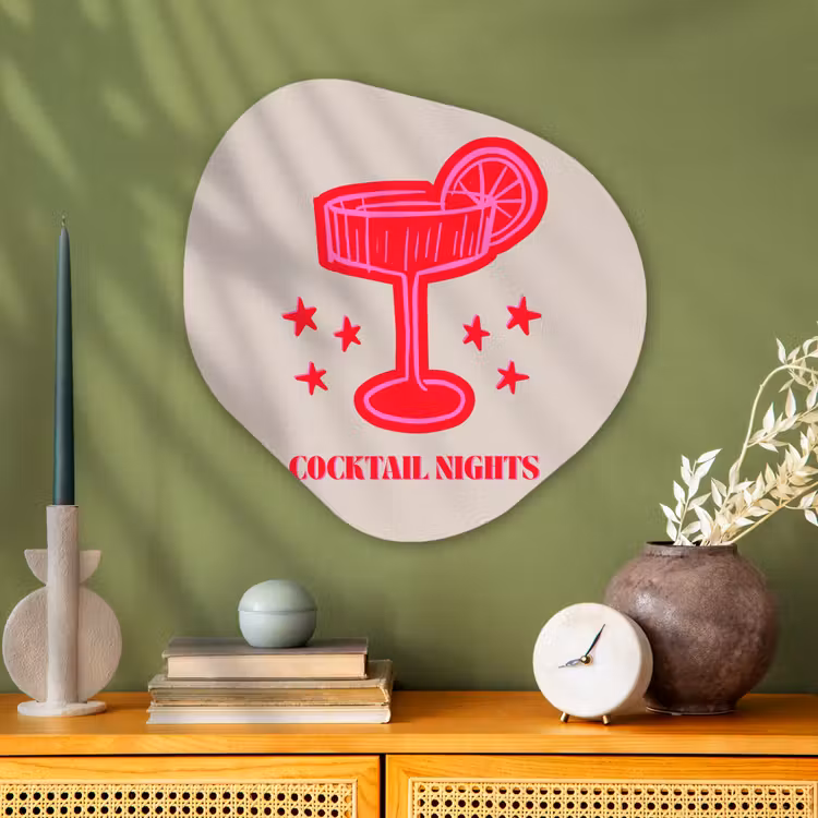 Organisch schilderij glas - Cocktail - Kerst - Beige - Roze — 2