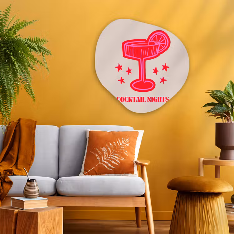 Organisch schilderij glas - Cocktail - Kerst - Beige - Roze — 3