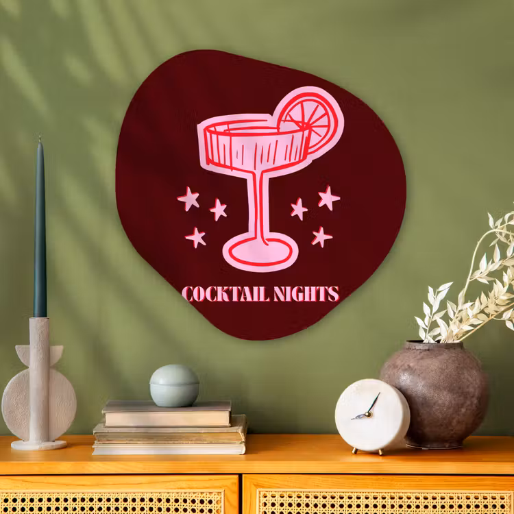 Organisch schilderij glas - Cocktail - Kerst - Burgundy - Roze — 2