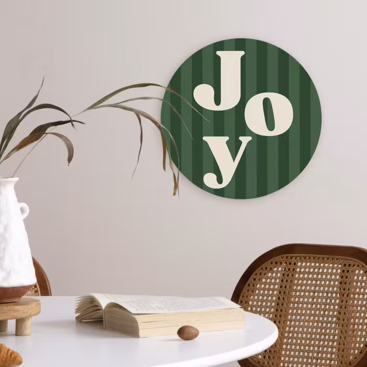 Muurcirkel glas - Joy - Kerst - Tekst - Groen — 4