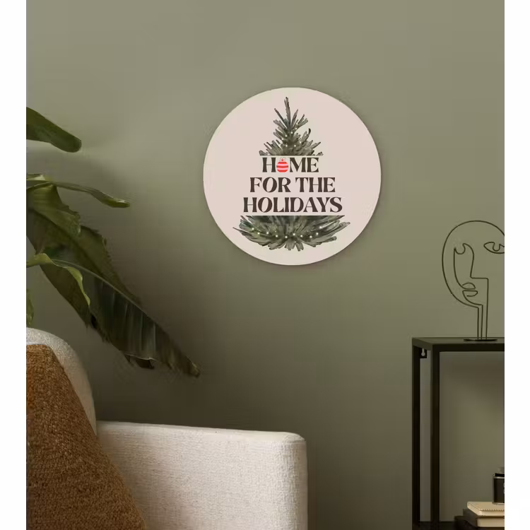 Muurcirkel glas - Kerst - Tekst - Kerstboom - Beige — 3