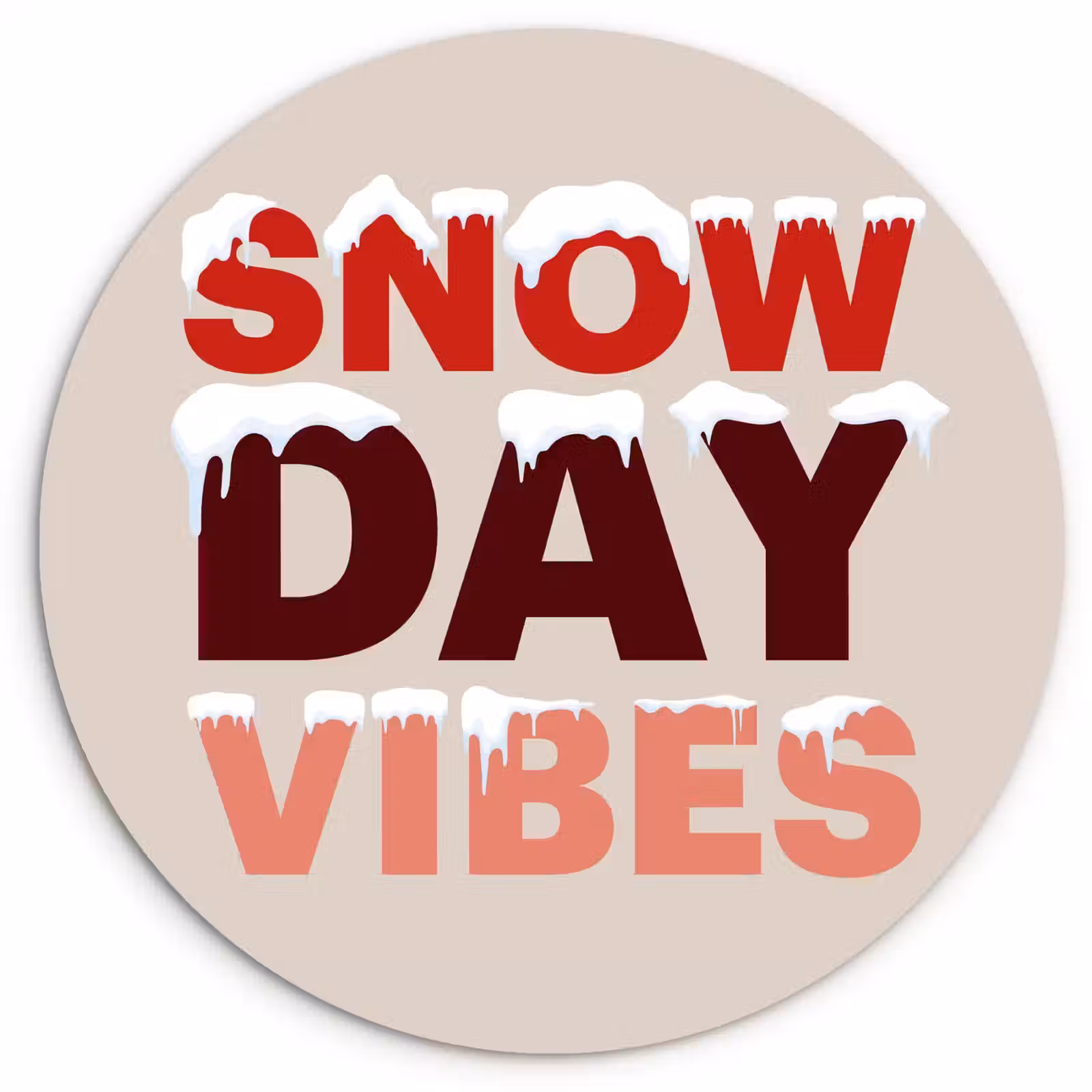 Muurcirkel glas - Sneeuw - Kerst - Tekst - Rood — 1