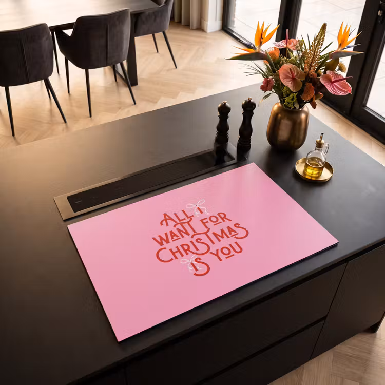 Inductiebeschermer - Tekst - Kerst - Roze - Rood — 2