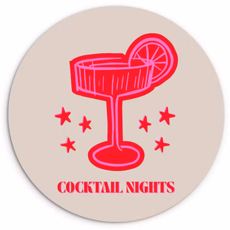 Muurcirkel glas - Cocktail - Kerst - Beige - Roze — 1