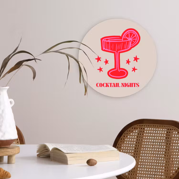 Muurcirkel glas - Cocktail - Kerst - Beige - Roze — 4