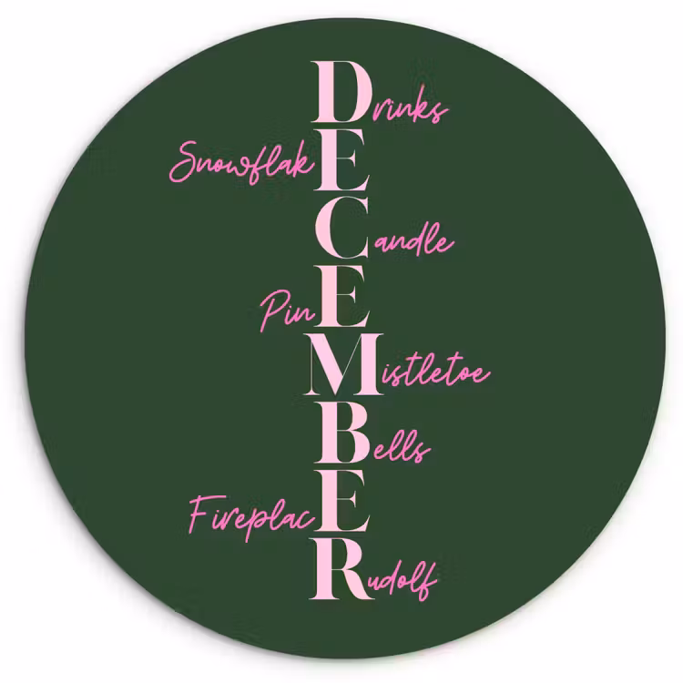 Muurcirkel glas - December - Tekst - Kerst - Groen — 1