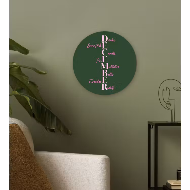 Muurcirkel glas - December - Tekst - Kerst - Groen — 3
