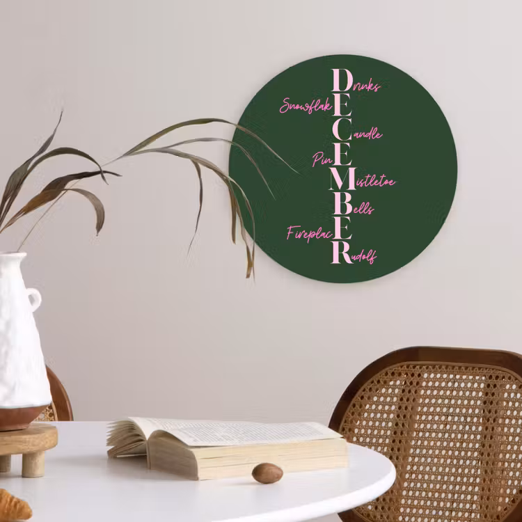 Muurcirkel glas - December - Tekst - Kerst - Groen — 4