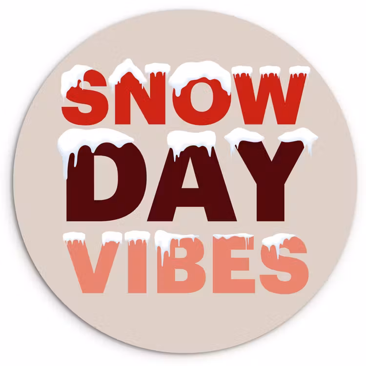 Muurcirkel glas - Sneeuw - Kerst - Tekst - Rood — 1