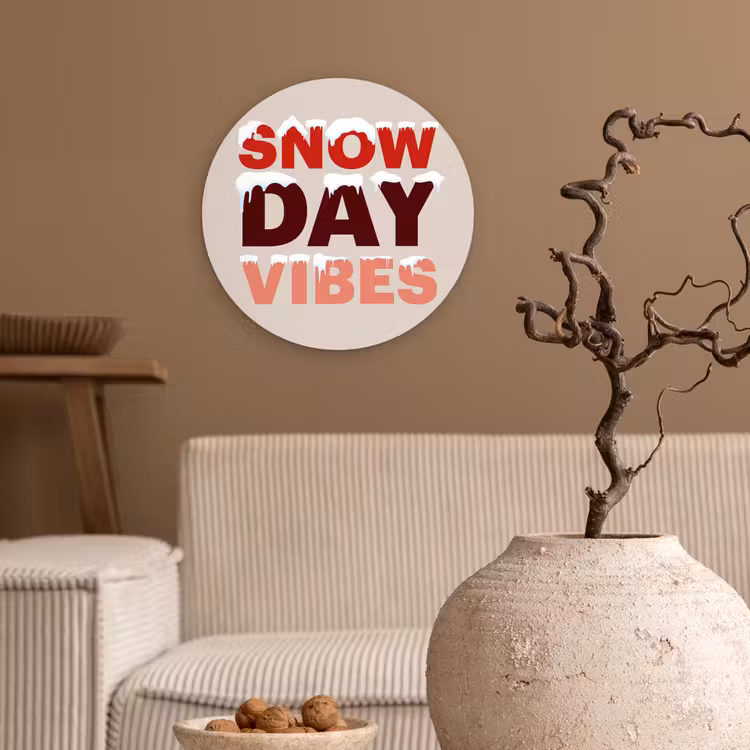 Muurcirkel glas - Sneeuw - Kerst - Tekst - Rood — 2
