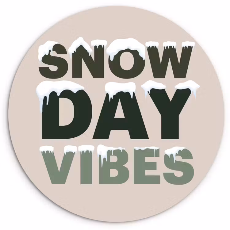 Muurcirkel glas - Sneeuw - Tekst - Kerst - Beige — 1