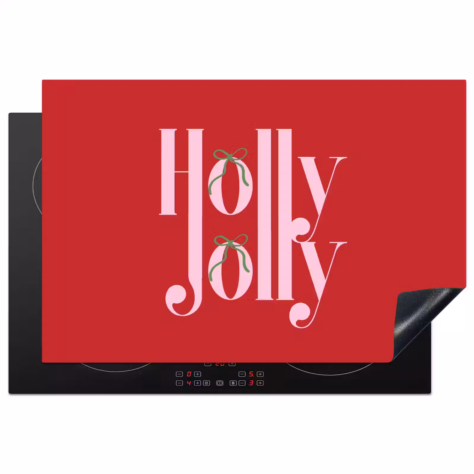 Inductiebeschermer - Kerst - Roze - Rood - Tekst — 1