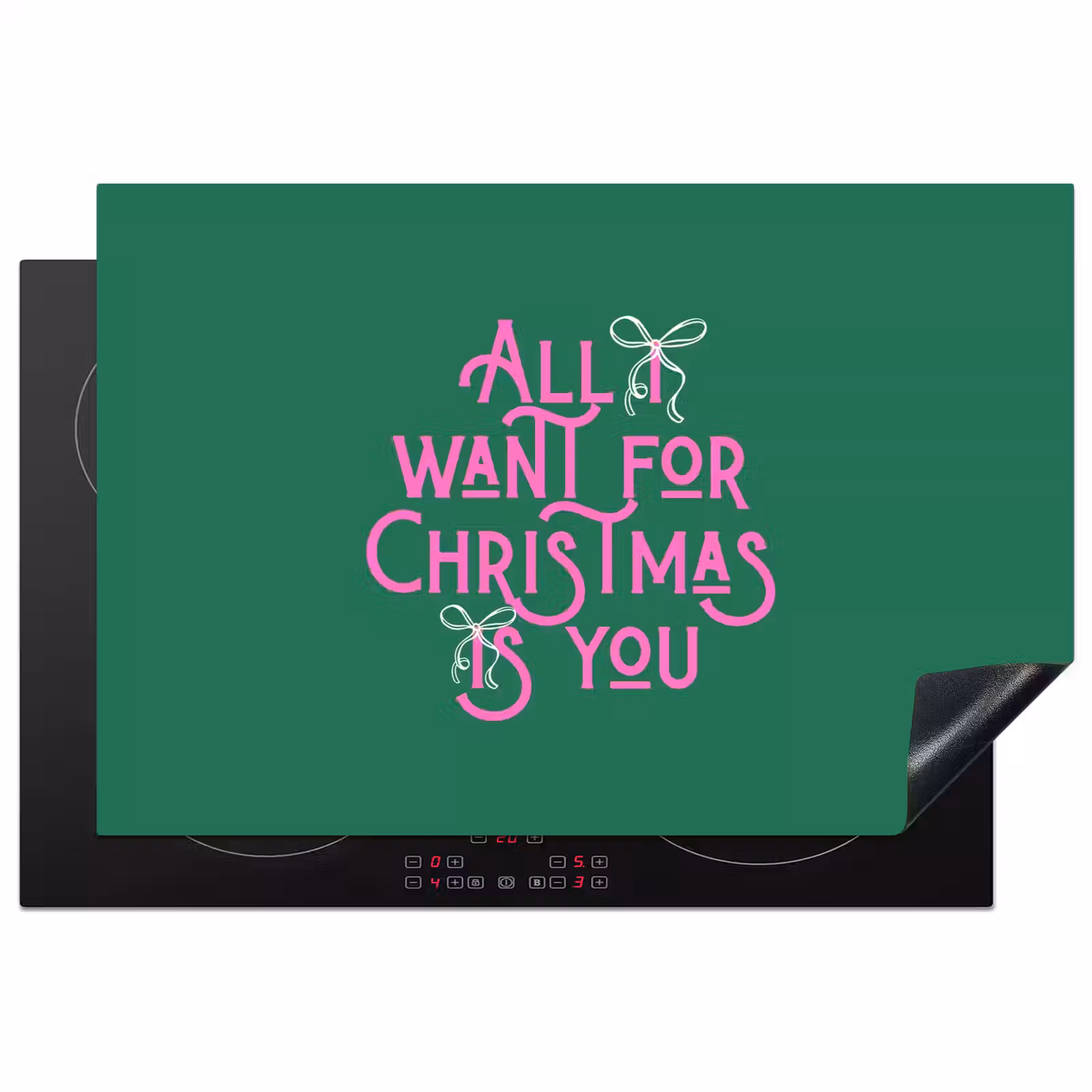 Inductiebeschermer - Kerst - Tekst - Roze - Groen — 1