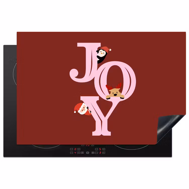 Inductiebeschermer - Joy - Kerst - Animatie - Rood - Roze — 1