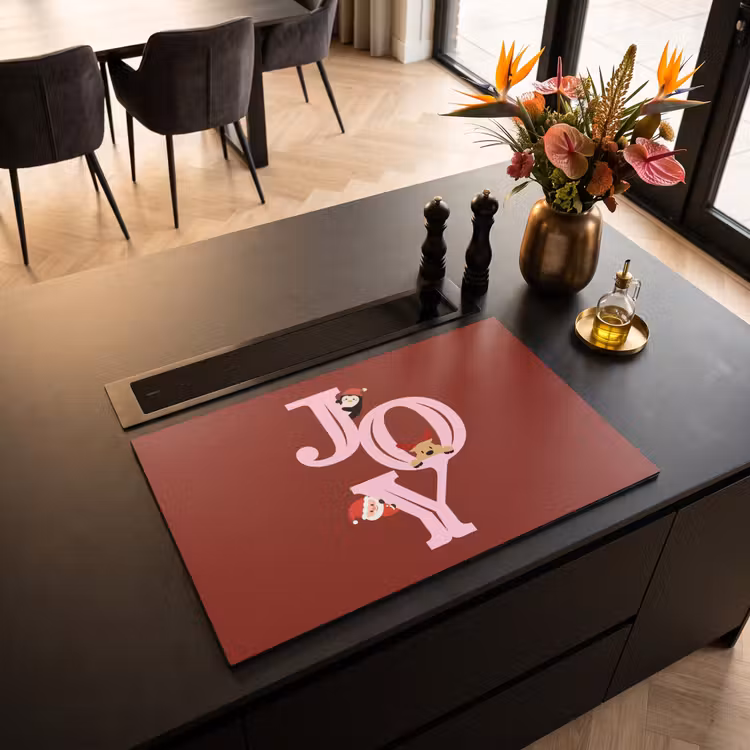 Inductiebeschermer - Joy - Kerst - Animatie - Rood - Roze — 2