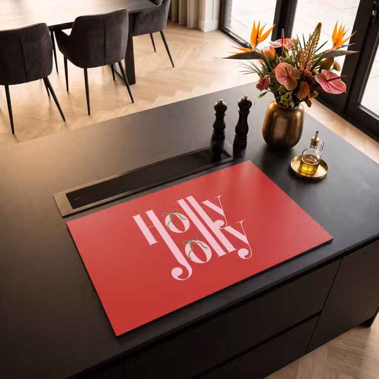 Inductiebeschermer - Kerst - Roze - Rood - Tekst — 2
