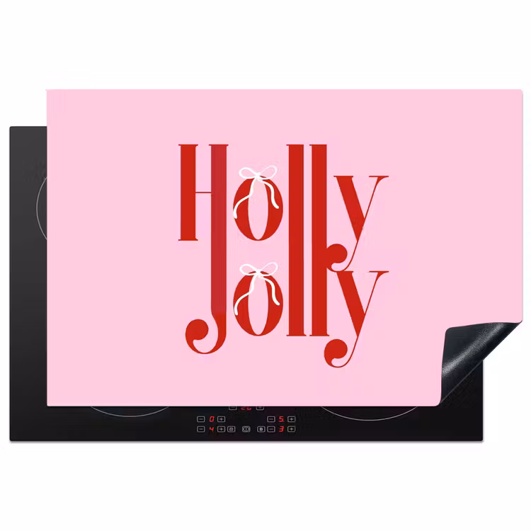 Inductiebeschermer - Kerst - Tekst - Rood - Roze β 1