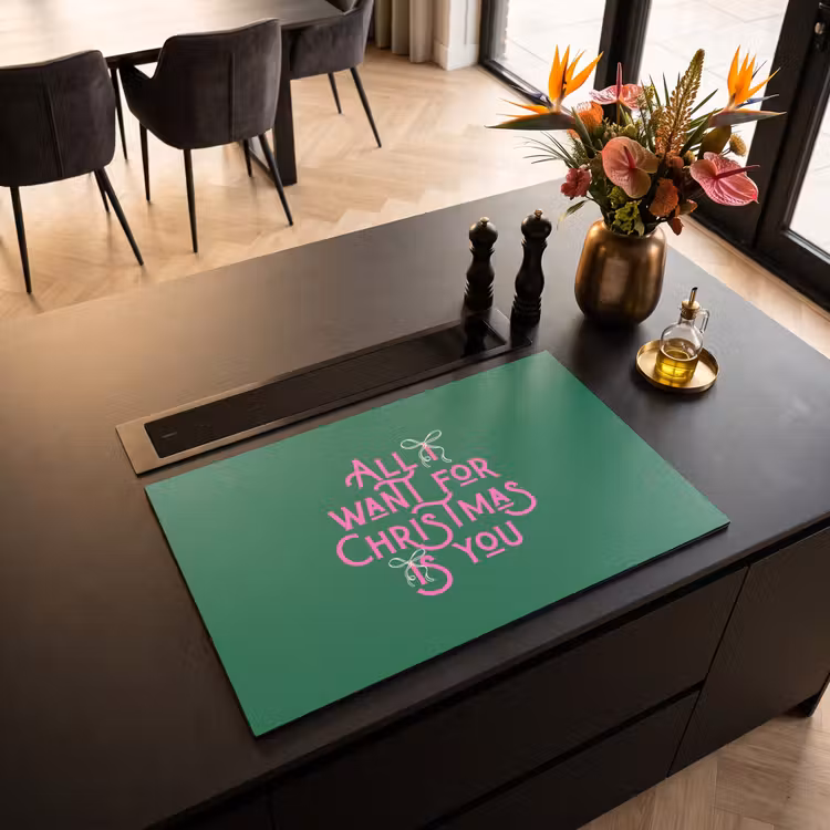 Inductiebeschermer - Kerst - Tekst - Roze - Groen — 2