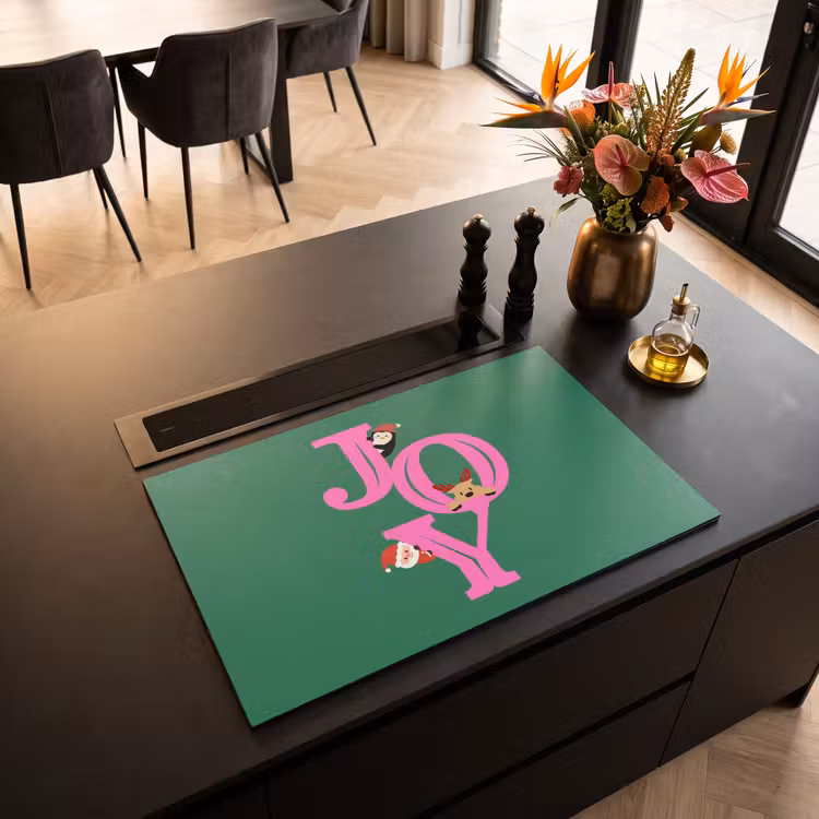 Inductiebeschermer - Joy - Kerst - Animatie - Roze - Groen β 2