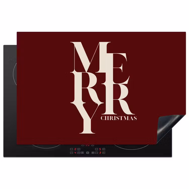 Inductiebeschermer - Merry - Tekst - Donker - Rood — 1
