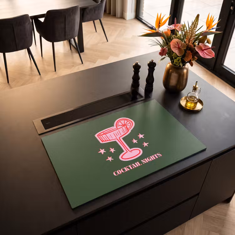 Inductiebeschermer - Cocktail - Kerst - Roze - Groen β 2