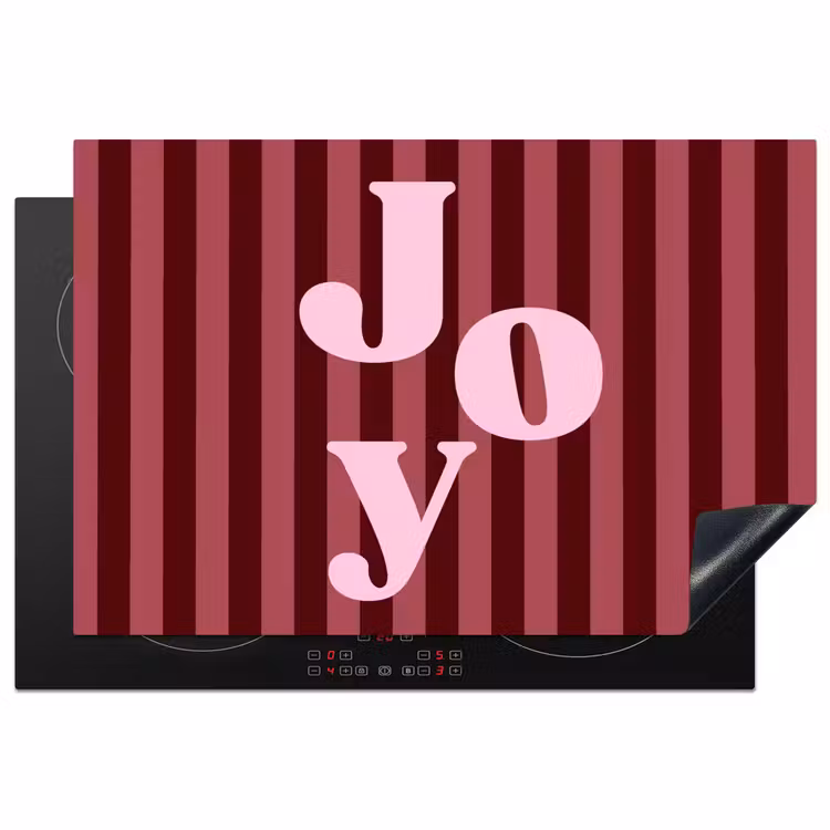 Inductiebeschermer - Joy - Kerst - Tekst - Roze β 1