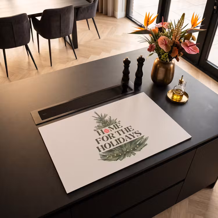 Inductiebeschermer - Kerst - Tekst - Kerstboom - Beige — 2
