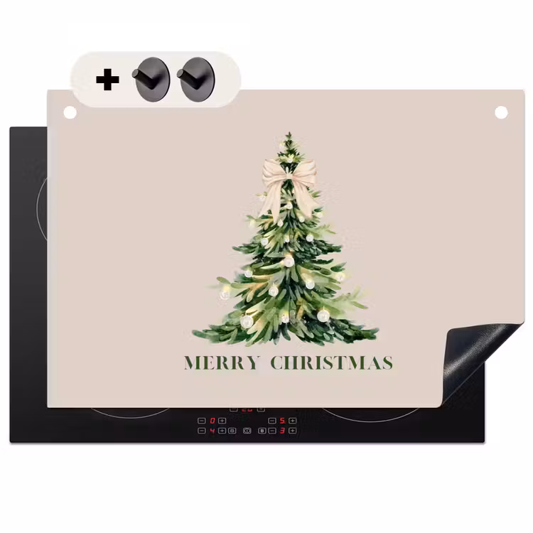 Inductiebeschermer & spatscherm (2in1) - Kerst - Kerstboom - Tekst — 1