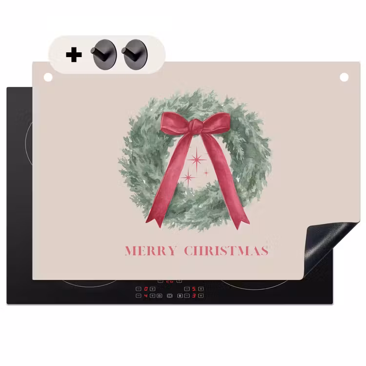 Inductiebeschermer & spatscherm (2in1) - Winter - Kerst - Tekst — 1