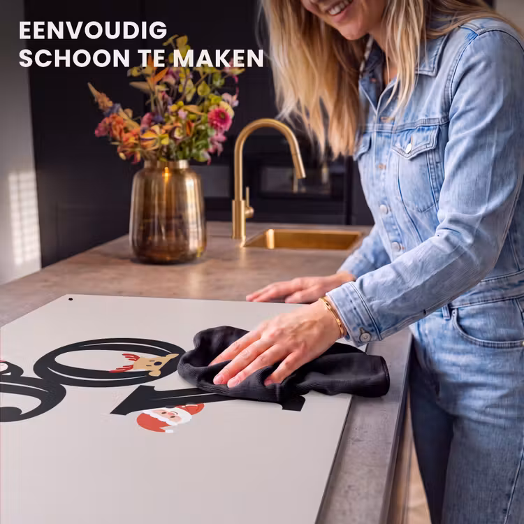 Inductiebeschermer & spatscherm (2in1) - Joy - Animatie - Zwart - Kerst — 5