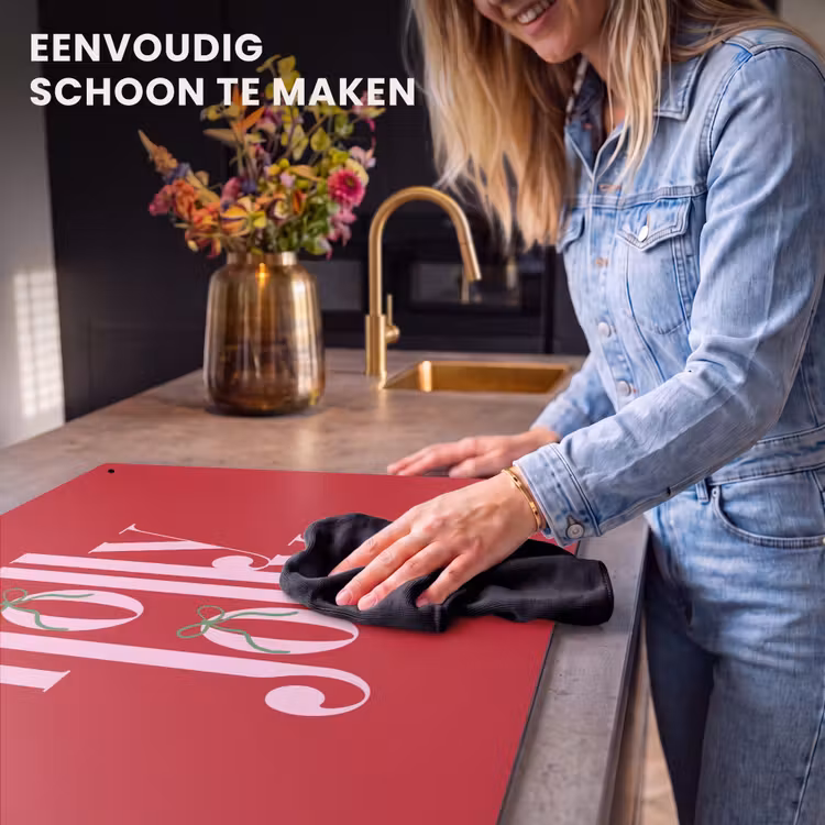 Inductiebeschermer & spatscherm (2in1) - Kerst - Roze - Rood - Tekst — 5