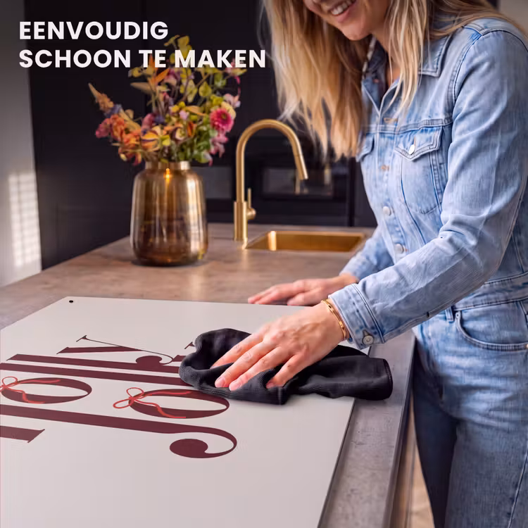 Inductiebeschermer & spatscherm (2in1) - Tekst - Kerst - Bruin — 5