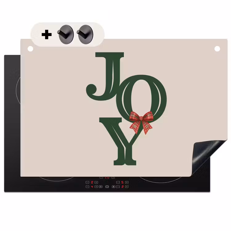 Inductiebeschermer & spatscherm (2in1) - Tekst - Kerst - Groen — 1