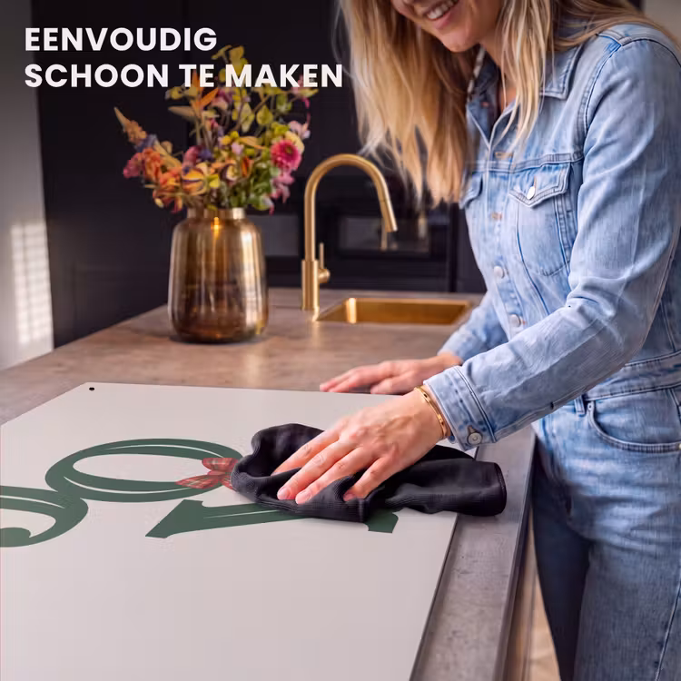 Inductiebeschermer & spatscherm (2in1) - Tekst - Kerst - Groen — 5