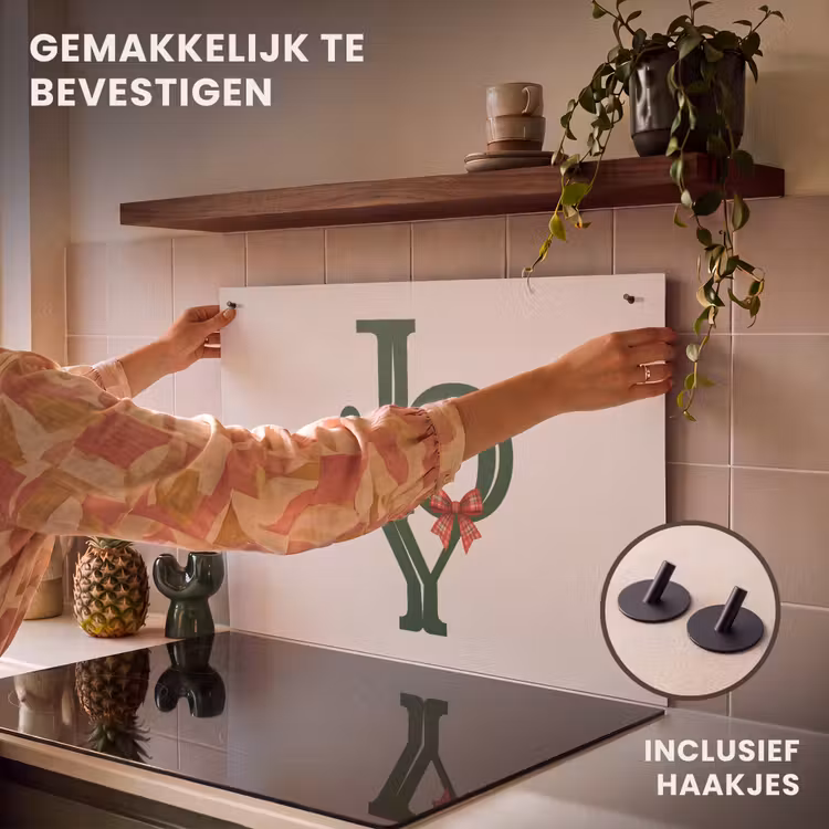 Inductiebeschermer & spatscherm (2in1) - Tekst - Kerst - Groen — 7
