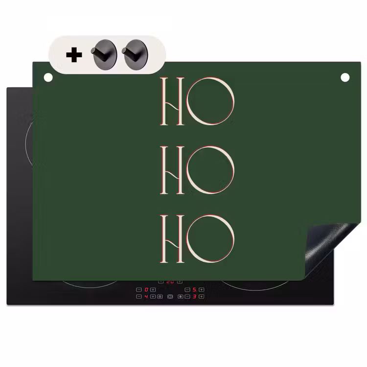 Inductiebeschermer & spatscherm (2in1) - Tekst - Kerst - Modern - Groen — 1